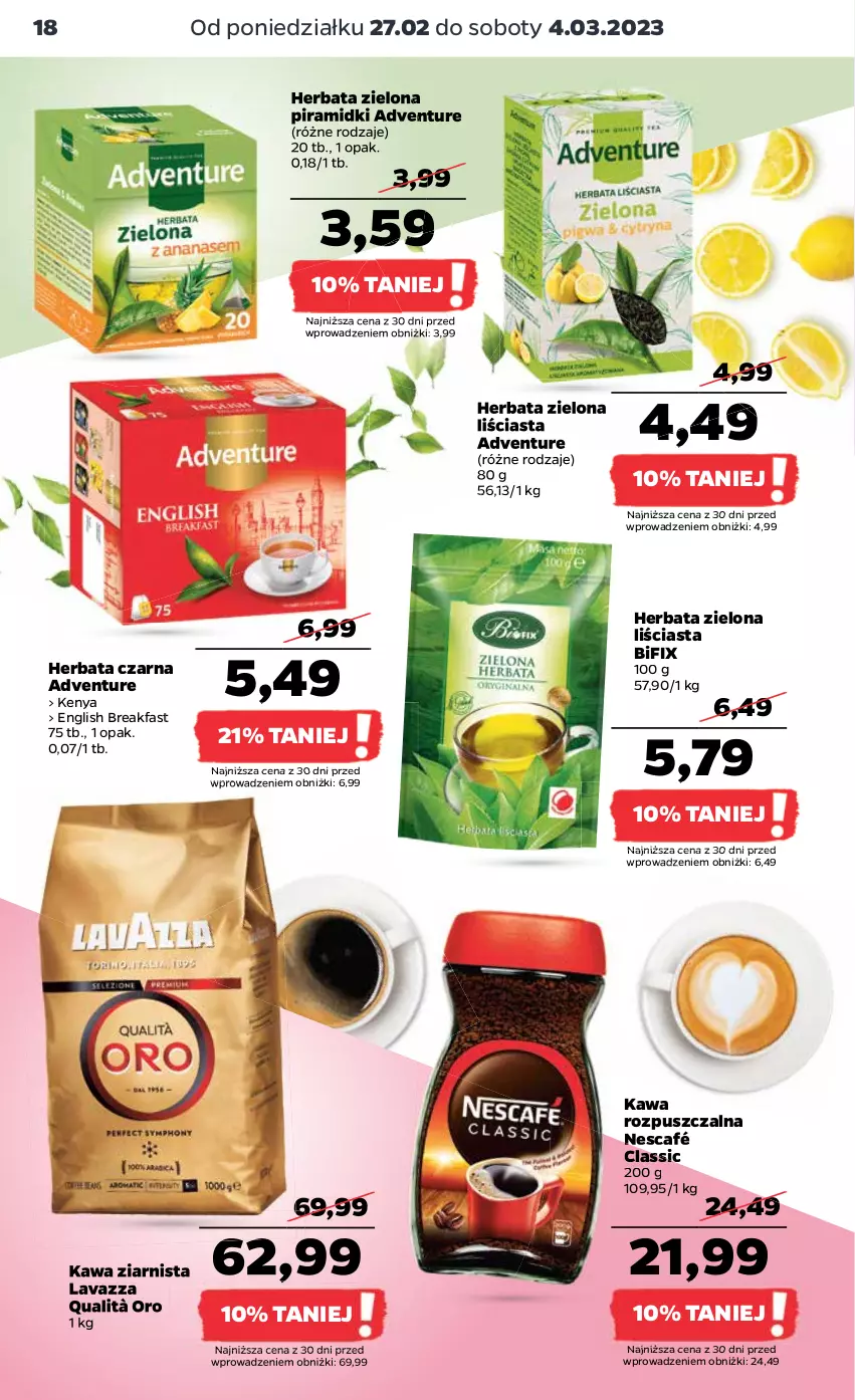 Gazetka promocyjna Netto - Artykuły spożywcze - ważna 27.02 do 04.03.2023 - strona 18 - produkty: Fa, Herbata, Herbata czarna, Kawa, Kawa rozpuszczalna, Kawa ziarnista, Lavazza, Nescafé