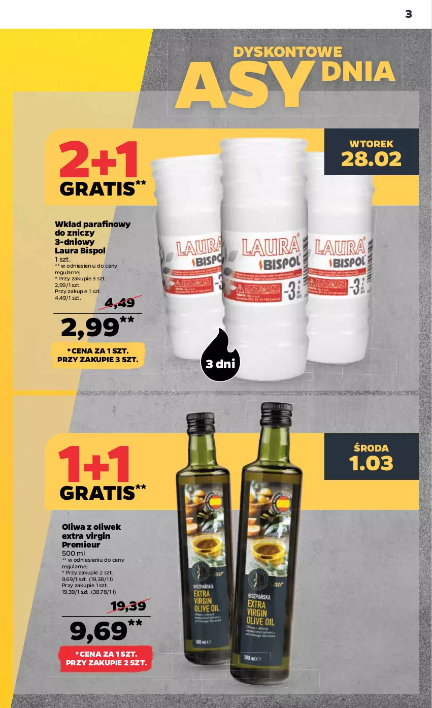 Gazetka promocyjna Netto - Artykuły spożywcze - ważna 27.02 do 04.03.2023 - strona 3 - produkty: Gin, Gra, Laur, Oliwa, Oliwa z oliwek, Znicz