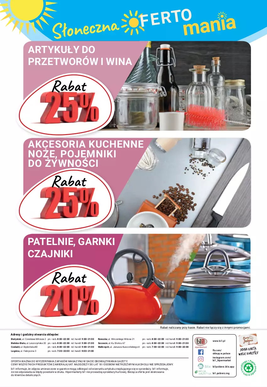 Gazetka promocyjna Bi1 - Słoneczna Ofertomania - ważna 25.08 do 31.08.2021 - strona 12 - produkty: Czajnik, Dres, Fa, Gra, Noż, Pojemnik