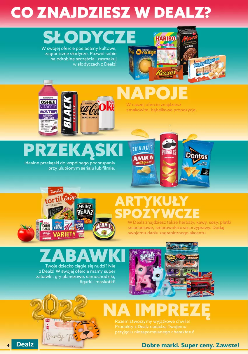 Gazetka promocyjna Dealz - WIELKIE OTWARCIE 18.08.2022 🥳Świętochłowice, Omni Centrum - ważna 18.08 do 01.09.2022 - strona 4 - produkty: Artykuły spożywcze, Biuro, Chodzik, Danio, Długopis, Fa, Fanta, Gra, Gry, Marker, Napoje, Papier, Przyprawy, Samochodziki, Ser, Sos, Zdrowie