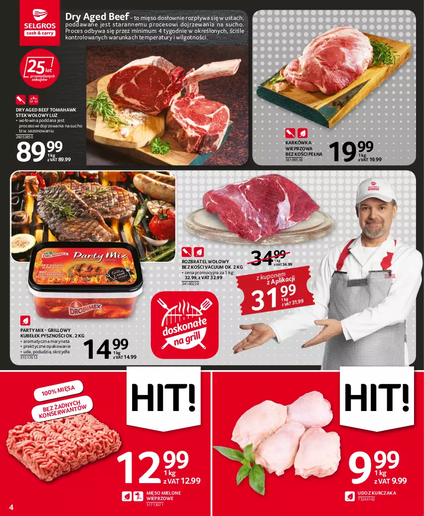 Gazetka promocyjna Selgros - Oferta spożywcza - ważna 28.07 do 10.08.2022 - strona 4 - produkty: Grill, Karkówka wieprzowa, Kurczak, LG, Mięso, Mięso mielone, Rozbratel wołowy, Stek, Stek wołowy, Udo z kurczaka, Wołowina