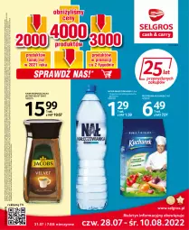 Gazetka promocyjna Selgros - Oferta spożywcza - Gazetka - ważna od 10.08 do 10.08.2022 - strona 1 - produkty: Piec, Nałęczowianka, Kawa rozpuszczalna, Por, Kucharek, Kawa, Tran, Velvet, Jacobs Velvet, Jacobs, Woda, LG, Fa