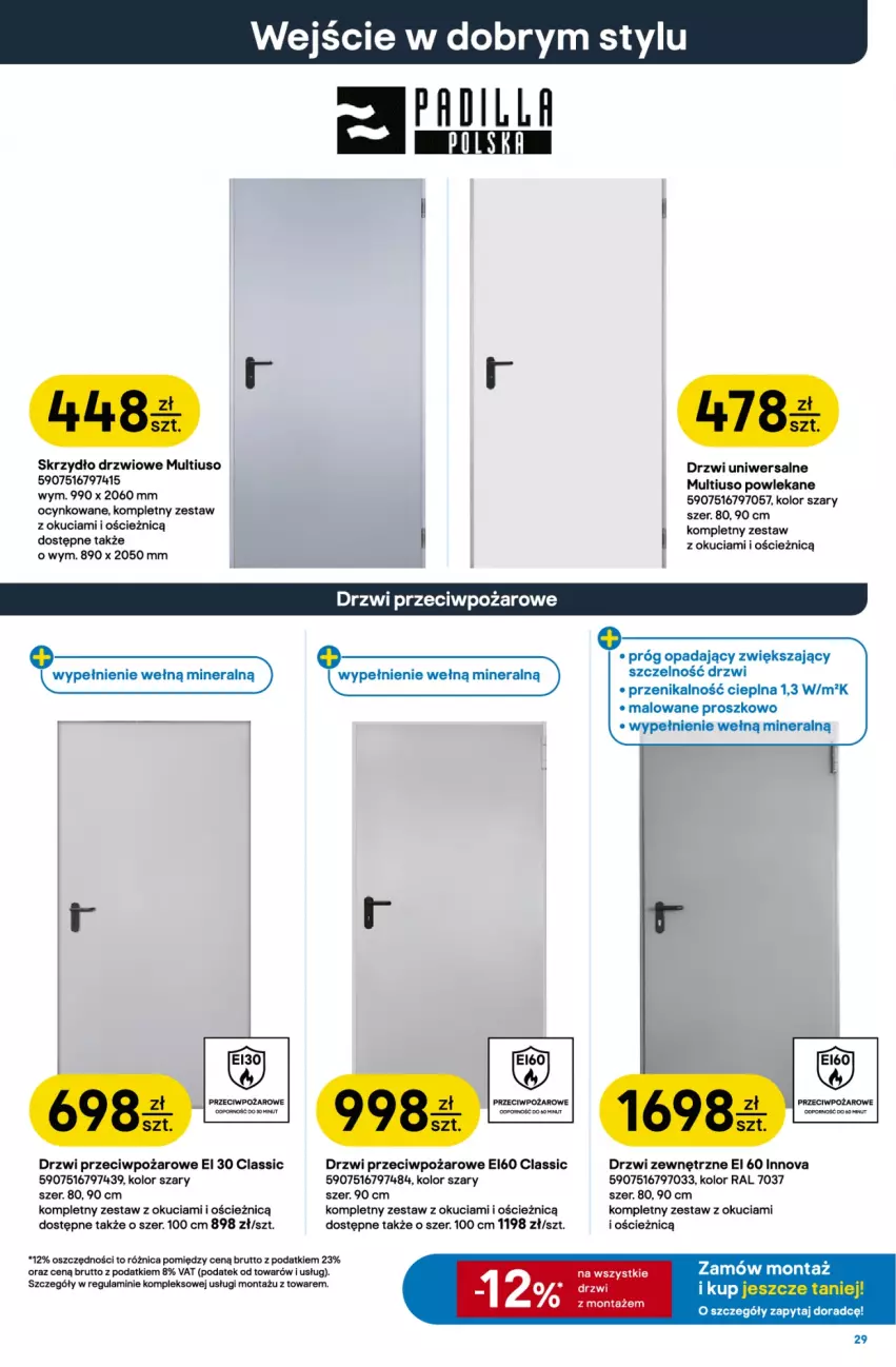 Gazetka promocyjna Castorama - Gazetka Drzwi i Podłogi 14.10-3.11.2026 - ważna 14.10 do 03.11.2026 - strona 29 - produkty: Cynk, Drzwi, Drzwi zewnętrzne, Ser, Skrzydło drzwiowe