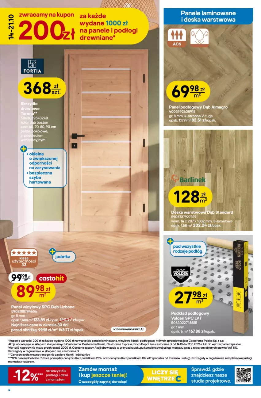 Gazetka promocyjna Castorama - Gazetka Drzwi i Podłogi 14.10-3.11.2026 - ważna 14.10 do 03.11.2026 - strona 4 - produkty: Astor, Deska warstwowa, Piec, Por, Rama