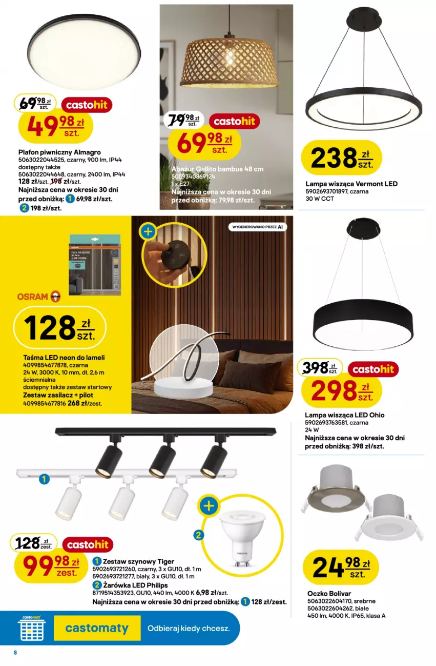 Gazetka promocyjna Castorama - Gazetka Drzwi i Podłogi 14.10-3.11.2026 - ważna 14.10 do 03.11.2026 - strona 8 - produkty: Ivar, Lampa, Lampa wisząca, Philips, Plafon, Tiger