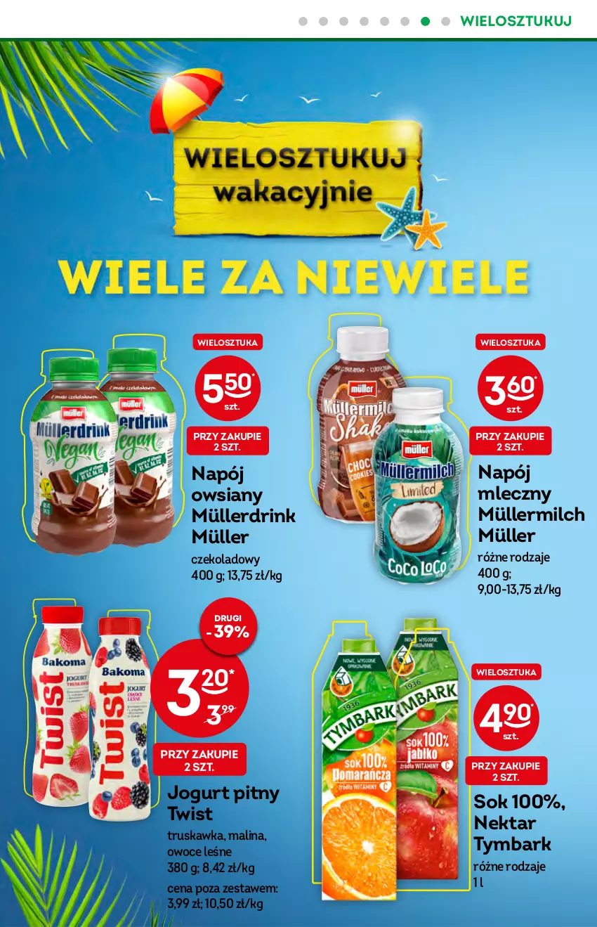 Gazetka promocyjna Żabka - ważna 22.06 do 28.06.2022 - strona 14 - produkty: Jogurt, Jogurt pitny, Müller, Müllermilch, Napój, Napój mleczny, Nektar, Owoce, Sok, Tymbark