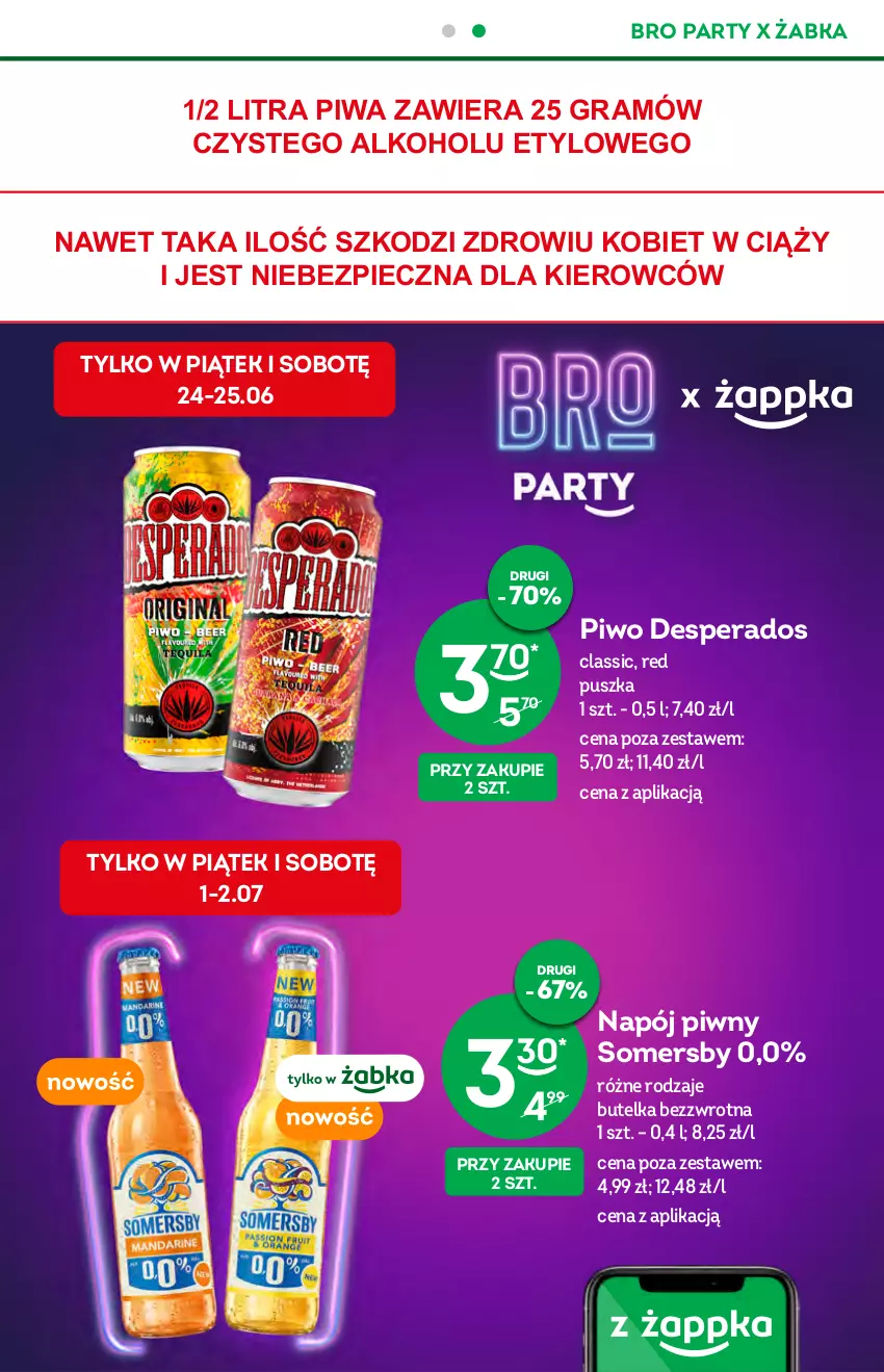 Gazetka promocyjna Żabka - ważna 22.06 do 28.06.2022 - strona 19 - produkty: Desperados, Gra, Napój, Piec, Piwa, Piwo, Somersby