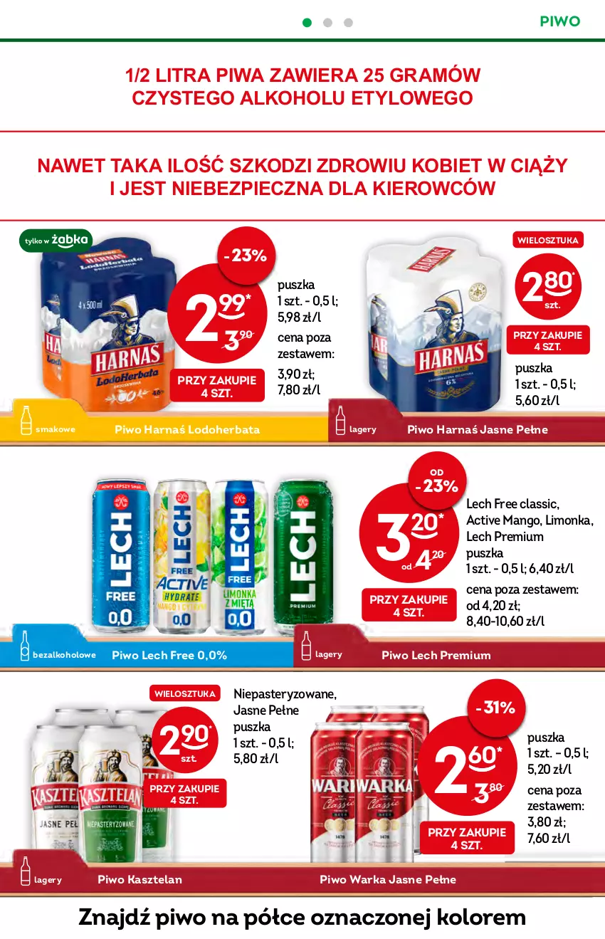 Gazetka promocyjna Żabka - ważna 22.06 do 28.06.2022 - strona 20 - produkty: Gra, Harnaś, Herbata, Kasztelan, Lech Premium, Limonka, Mango, Piec, Piwa, Piwo, Warka