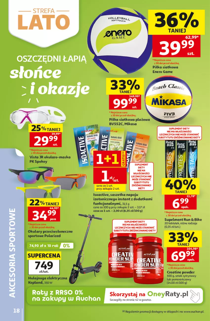 Gazetka promocyjna Auchan - 30 Lat Hipermarket - ważna 18.06 do 24.06.2026 - strona 18 - produkty: Hulajnoga, Hulajnoga elektryczna, Maska, Por, Sport, Suplement diety, Znicz