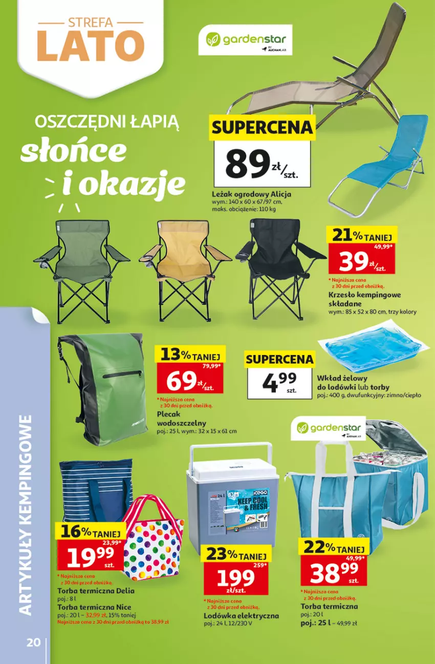 Gazetka promocyjna Auchan - 30 Lat Hipermarket - ważna 18.06 do 24.06.2026 - strona 20 - produkty: Fa, Krzesło, Lodówka, Plecak, Torba