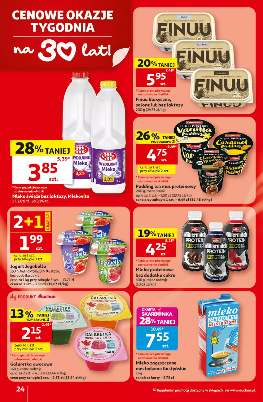 Gazetka promocyjna Auchan - 30 Lat Hipermarket - ważna 18.06 do 24.06.2026 - strona 24 - produkty: Bell, Bella, Fa, Finuu, Gala, Galaretka, Jogobella, Jogurt, Mleko, Mus, Pudding