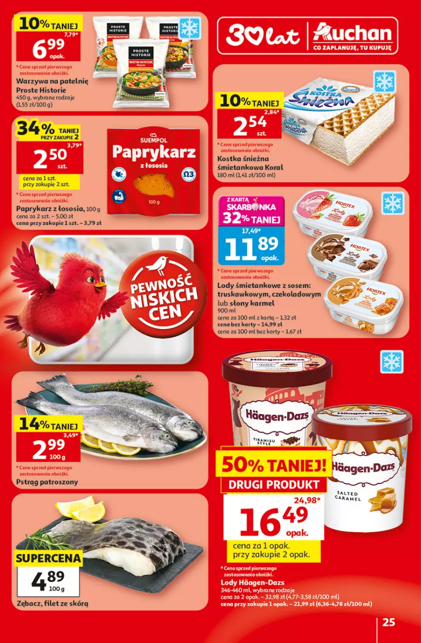 Gazetka promocyjna Auchan - 30 Lat Hipermarket - ważna 18.06 do 24.06.2026 - strona 25 - produkty: Lody, Papryka, Paprykarz, Pstrąg, Sos, Warzywa