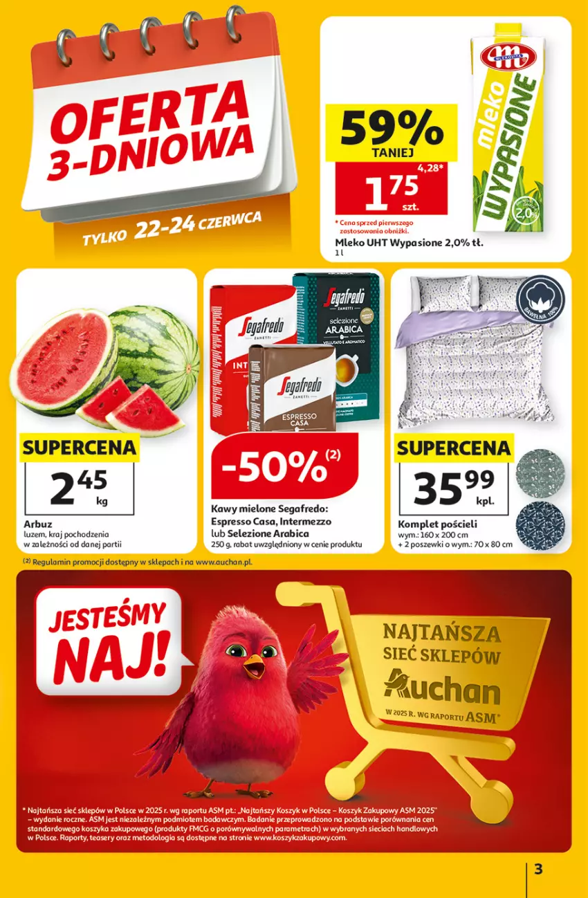 Gazetka promocyjna Auchan - 30 Lat Hipermarket - ważna 18.06 do 24.06.2026 - strona 3 - produkty: Arbuz, BIC, Fa, Komplet pościeli, Por, Pościel, Segafredo