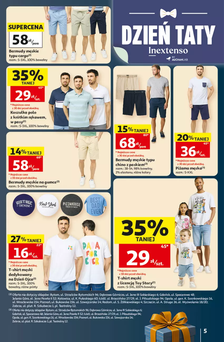 Gazetka promocyjna Auchan - 30 Lat Hipermarket - ważna 18.06 do 24.06.2026 - strona 5 - produkty: Acer, Bermudy, Cars, Kosz, Koszulka, Piżama, Pizza, Sos, T-shirt