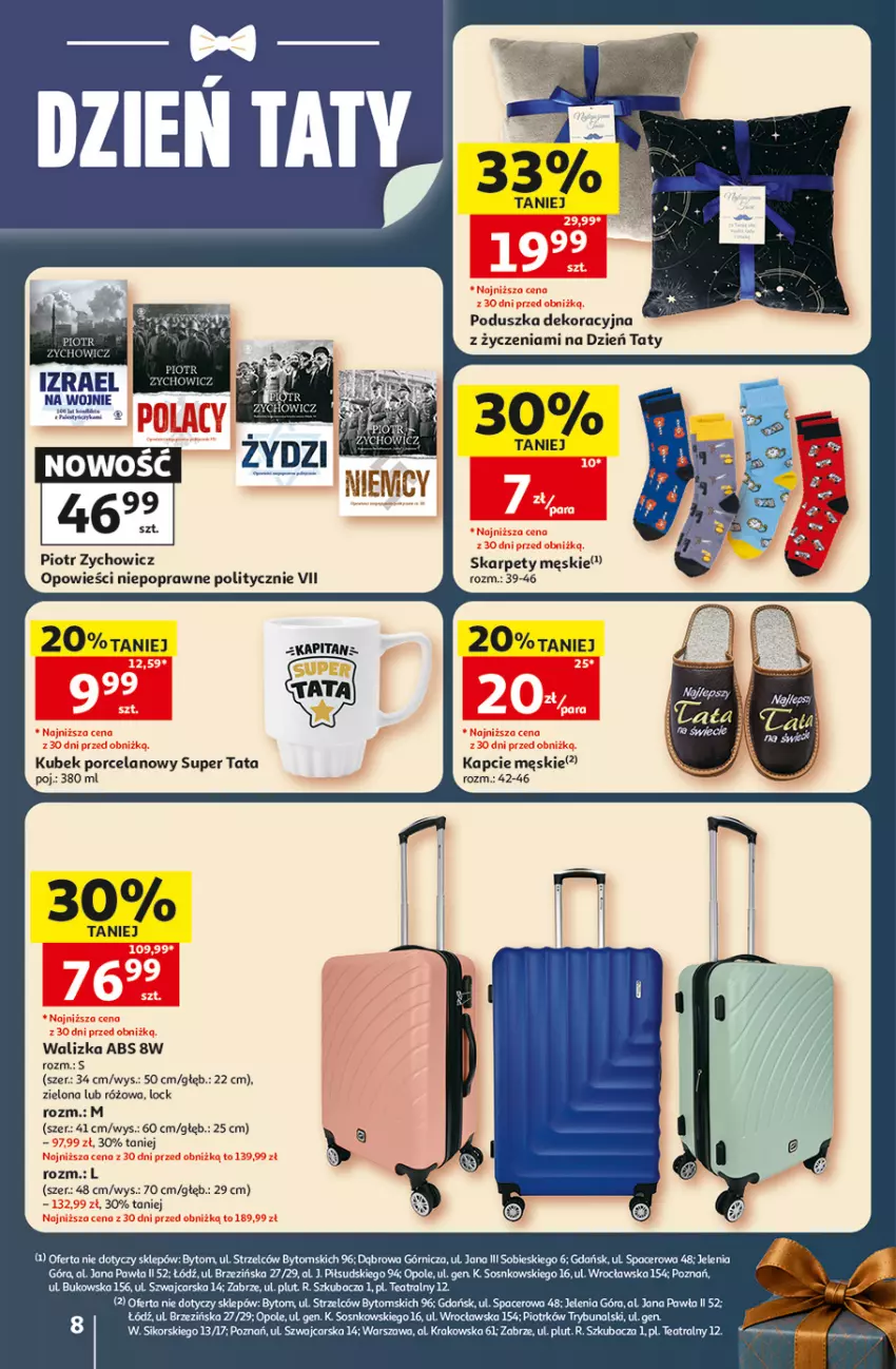 Gazetka promocyjna Auchan - 30 Lat Hipermarket - ważna 18.06 do 24.06.2026 - strona 8 - produkty: Acer, Cars, Doom, Kapcie, Karp, Kubek, Poduszka, Poduszka dekoracyjna, Por, Sos, Walizka