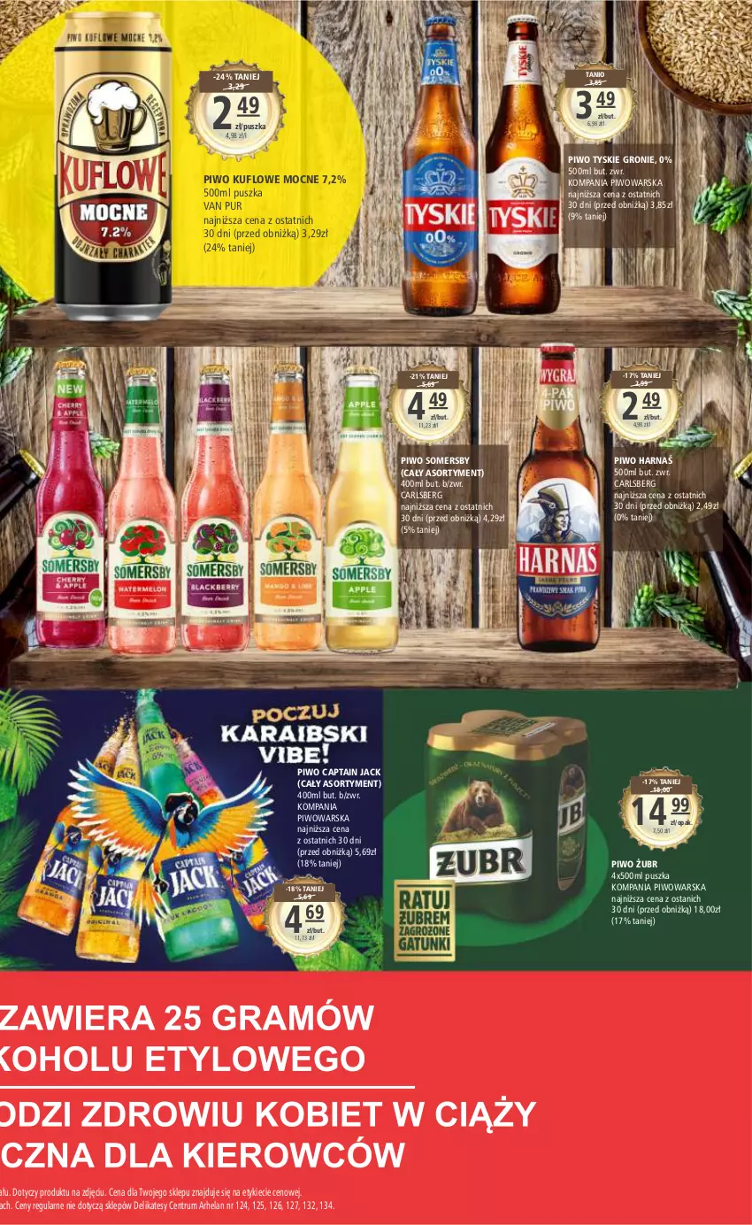 Gazetka promocyjna Arhelan - Gazetka - ważna 08.09 do 17.09.2023 - strona 15 - produkty: Captain Jack, Carlsberg, Harnaś, Piwo, Pur, Rum, Somersby, Tyskie