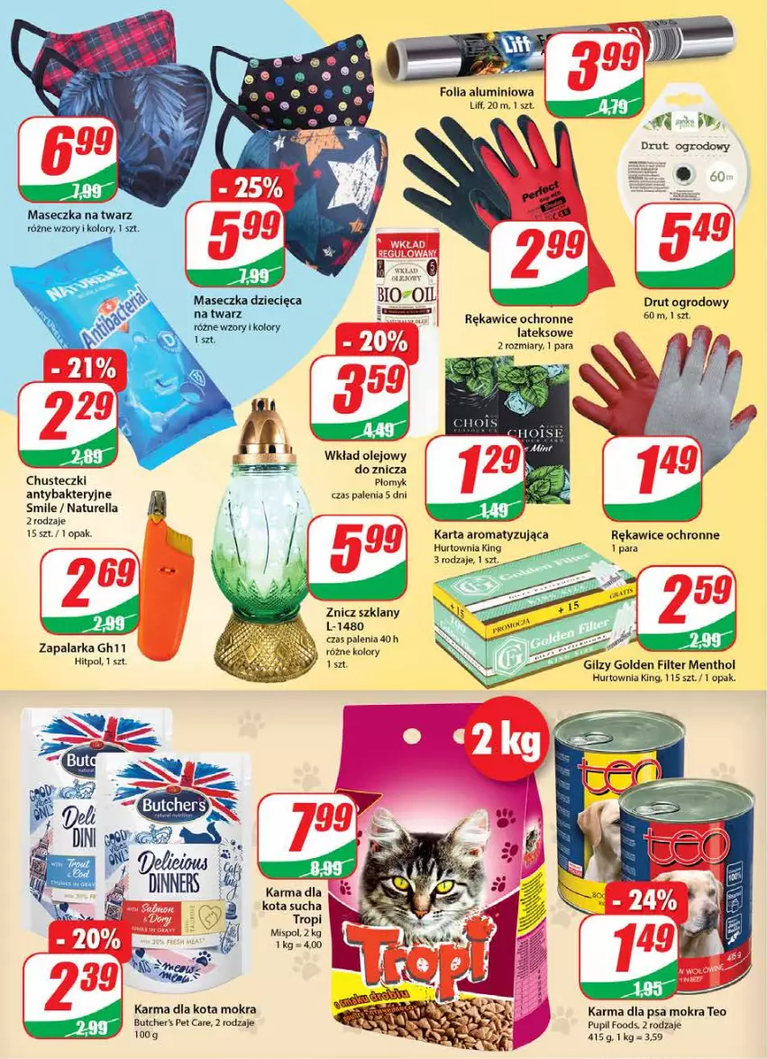 Gazetka promocyjna Dino - Gazetka - ważna 10.03 do 16.03.2021 - strona 18 - produkty: Chusteczki, Dzieci, Folia aluminiowa, Naturell, Naturella, NBA, Olej, Rękawice, Rękawice ochronne, Wkład olejowy, Zapalarka, Znicz