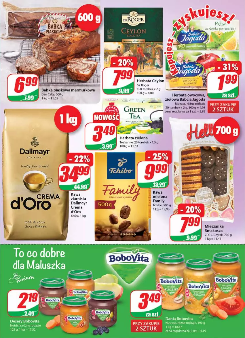 Gazetka promocyjna Dino - Gazetka - ważna 10.03 do 16.03.2021 - strona 5 - produkty: Babka, BIC, BoboVita, Dallmayr, Dan Cake, Herbata, Herbata owocowa, Kawa, Kosz, Mieszanka smakosza, Tchibo, Teekanne