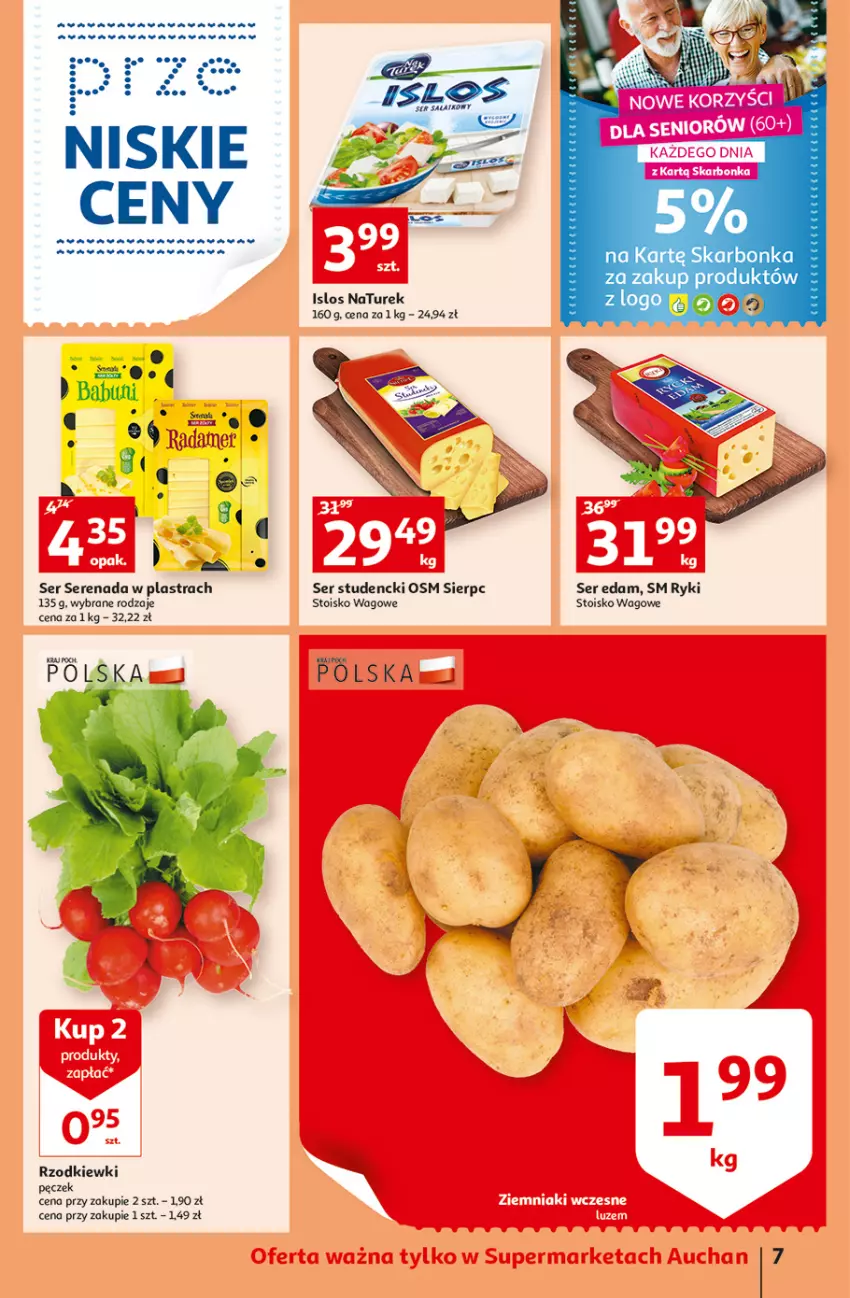 Gazetka promocyjna Auchan - przeNISKIE CENY z Markami Auchan Supermarkety - ważna 09.06 do 15.06.2022 - strona 7 - produkty: Edam, NaTurek, Ser