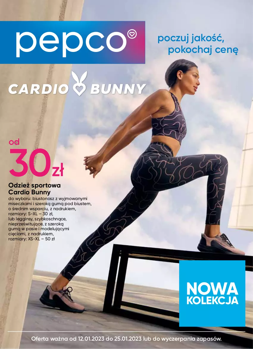 Gazetka promocyjna Pepco - Cardio Bunny - ważna 12.01 do 25.01.2023 - strona 17 - produkty: Biustonosz, Gin, Koc, Legginsy, Miseczka, Por, Sport