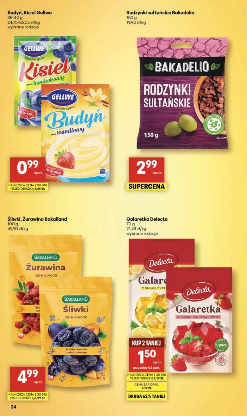 Gazetka promocyjna Delikatesy Centrum - Franczyza DC10 Czwartek - ważna 05.03 do 11.03.2026 - strona 24 - produkty: Bakalland, Budyń, Delecta, Gala, Galaretka, Kisiel, Owoce, Rodzynki