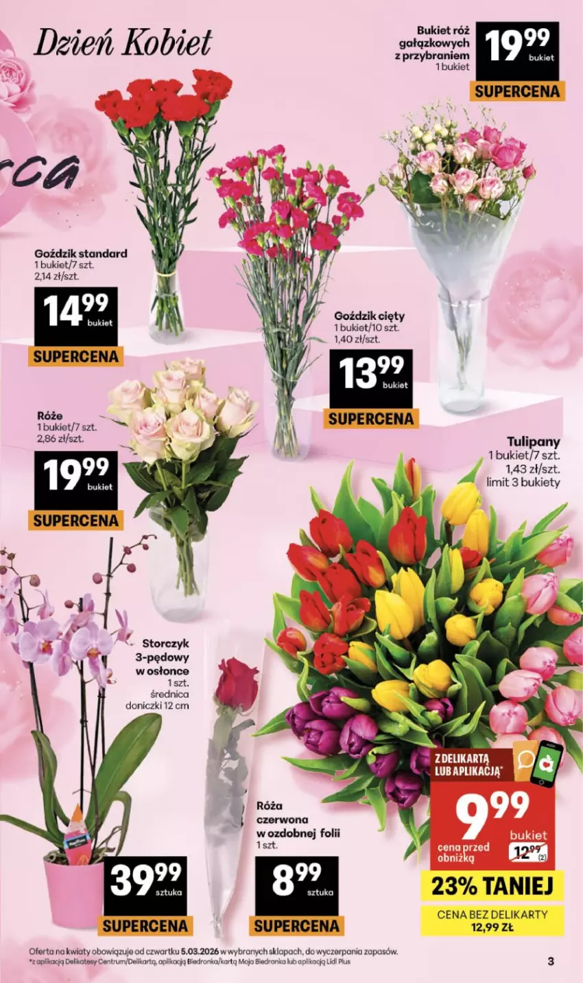 Gazetka promocyjna Delikatesy Centrum - Franczyza DC10 Czwartek - ważna 05.03 do 11.03.2026 - strona 3 - produkty: Bukiet, Róża, Rum, Storczyk