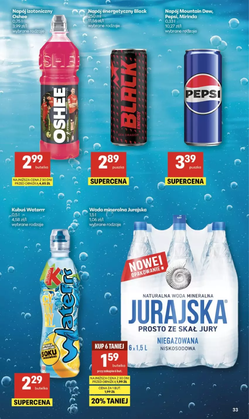 Gazetka promocyjna Delikatesy Centrum - Franczyza DC10 Czwartek - ważna 05.03 do 11.03.2026 - strona 33 - produkty: Kubuś, Kubuś Waterrr, Woda, Woda mineralna