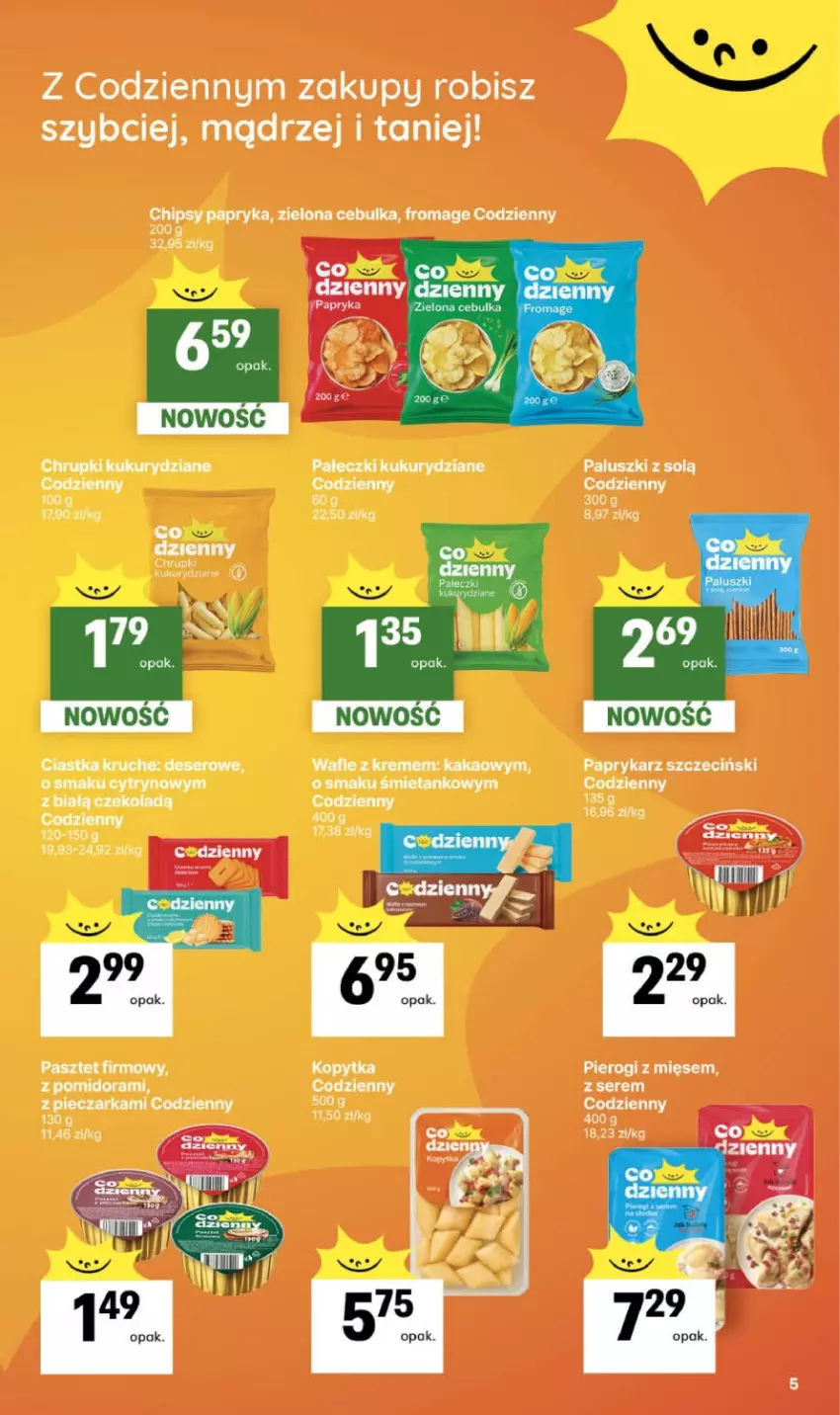 Gazetka promocyjna Delikatesy Centrum - Franczyza DC10 Czwartek - ważna 05.03 do 11.03.2026 - strona 5 - produkty: Chipsy, Chrupki, Kakao, Kopytka, Papryka, Paprykarz, Paprykarz szczeciński, Pasztet, Piec, Pieczarka, Pierogi, Ser, Wafle