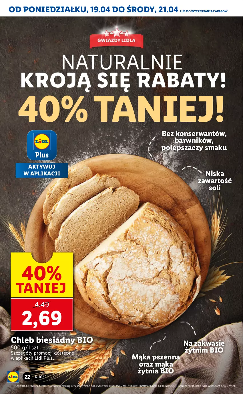Gazetka promocyjna Lidl - GAZETKA - ważna 19.04 do 21.04.2021 - strona 22 - produkty: Chleb, Mąka, Mąka pszenna, Ser