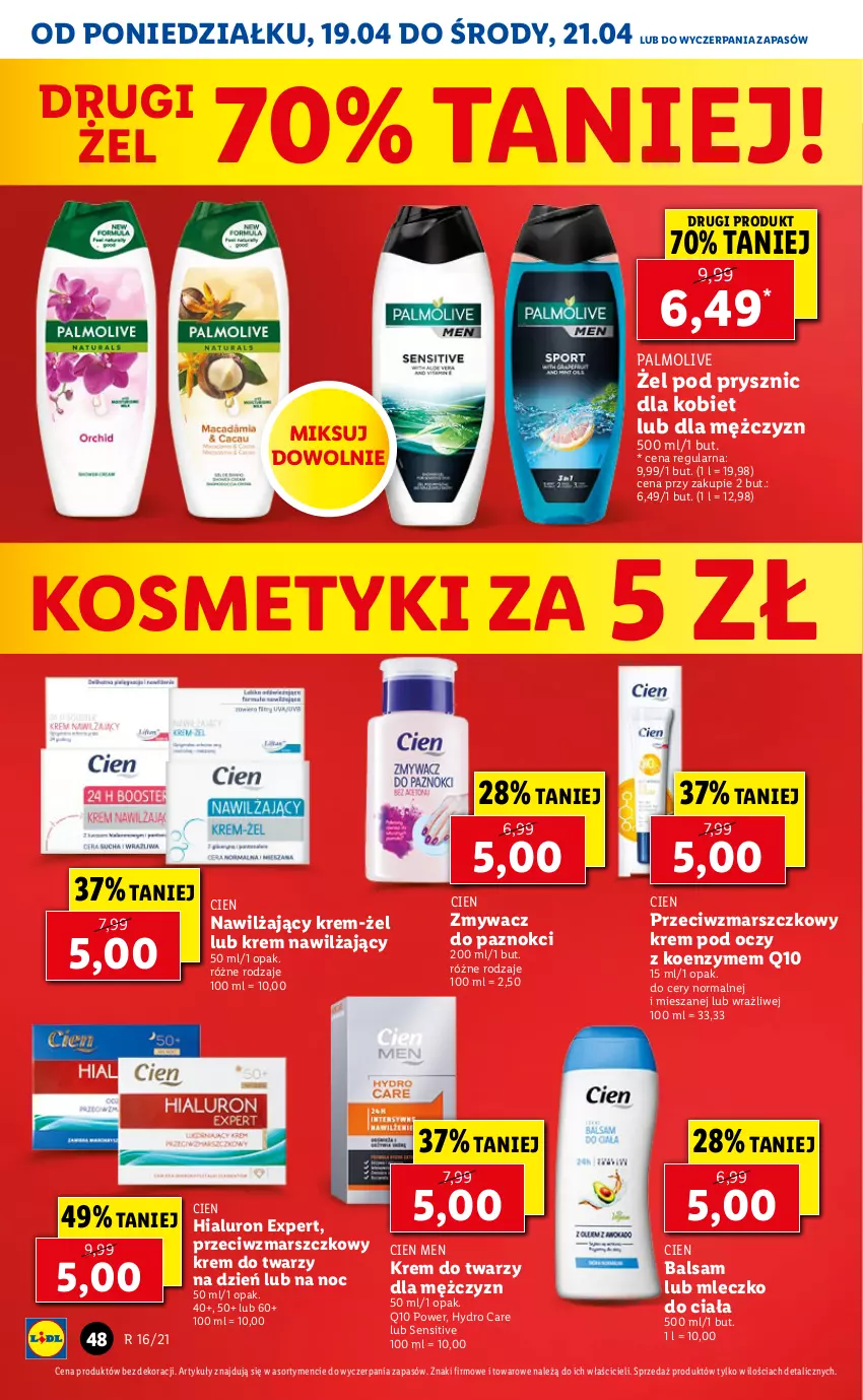 Gazetka promocyjna Lidl - GAZETKA - ważna 19.04 do 21.04.2021 - strona 48 - produkty: Krem do twarzy, Krem nawilżający, Krem pod oczy, Mars, Mleczko, Mleczko do ciała, Palmolive, Zmywacz do paznokci