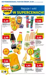 Gazetka promocyjna Lidl - GAZETKA - Gazetka - ważna od 21.04 do 21.04.2021 - strona 36 - produkty: Sok pomarańczowy, Sok, Por, Mus, Lemoniada, Tablet, Ogórek, Chupa Chups, Napoje, Fortuna, Tabletki musujące, Napój gazowany, Tymbark, Bazyl, Bazylia, Wosana, Wino, Napój, Mięta