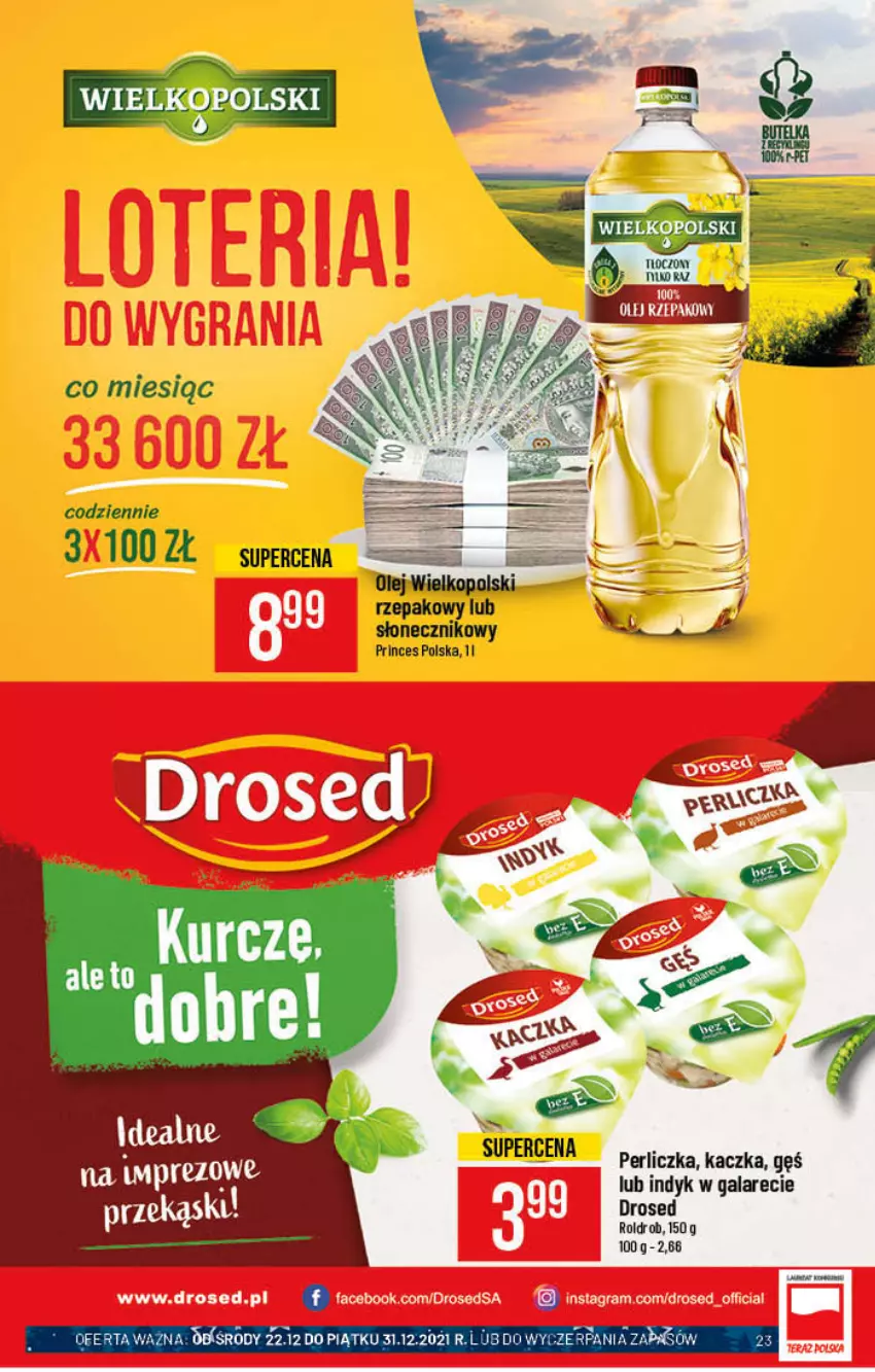 Gazetka promocyjna PoloMarket - Gazetka pomocyjna - ważna 22.12 do 31.12.2021 - strona 23 - produkty: Gala, Kaczka, Olej, Perliczka