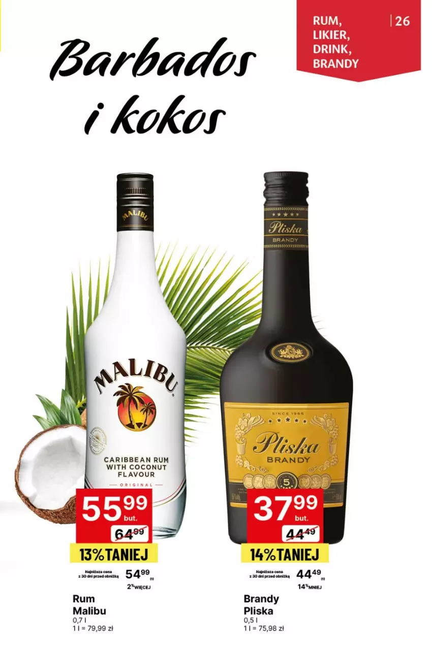 Gazetka promocyjna Delikatesy Centrum - DeliBarek DC06-DC07 - ważna 08.02 do 21.02.2024 - strona 26 - produkty: Brandy, Likier, Malibu, Pliska, Rum