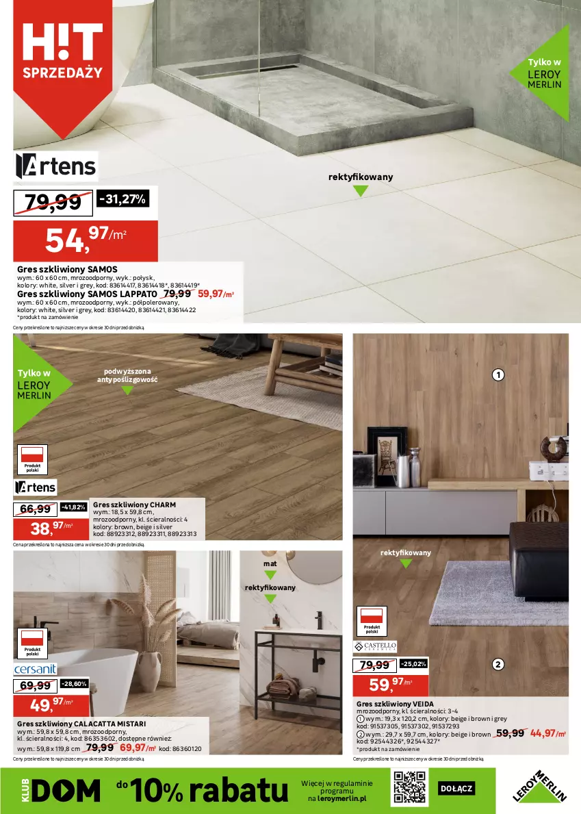 Gazetka promocyjna Leroy Merlin - Gazetka Leroy Merlin - ważna 15.10 do 17.11.2025 - strona 9 - produkty: Gra, Gres, Gres szkliwiony, Lack, Por