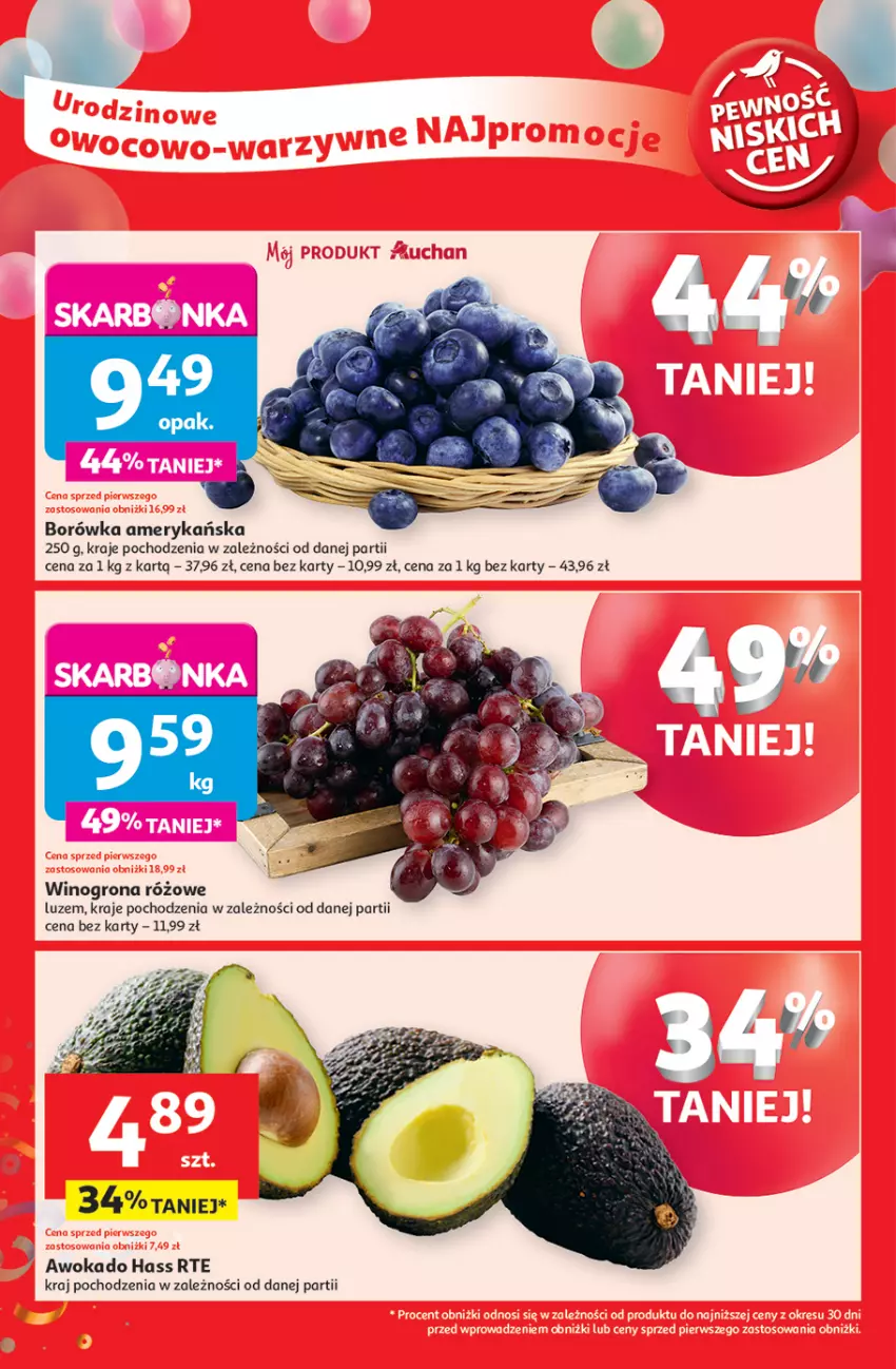 Gazetka promocyjna Auchan - Te URODZINY są NAJ Hipermarket - ważna 15.05 do 21.05.2025 - strona 14 - produkty: Borówka, Borówka amerykańska, Wino, Winogrona