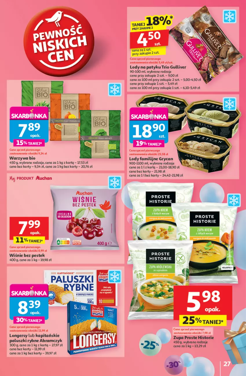 Gazetka promocyjna Auchan - Te URODZINY są NAJ Hipermarket - ważna 15.05 do 21.05.2025 - strona 29 - produkty: Fa, Gry, Lody, Paluszki rybne, Stek, Szpinak, Warzywa, Zupa