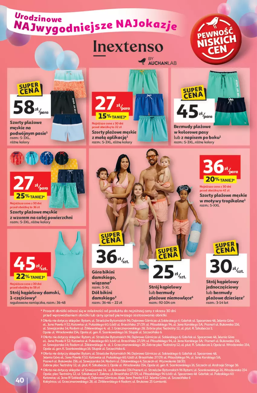 Gazetka promocyjna Auchan - Te URODZINY są NAJ Hipermarket - ważna 15.05 do 21.05.2025 - strona 42 - produkty: Bermudy, Bikini, Dzieci, Strój kąpielowy, Szorty