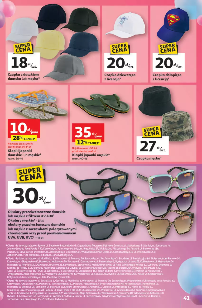 Gazetka promocyjna Auchan - Te URODZINY są NAJ Hipermarket - ważna 15.05 do 21.05.2025 - strona 43 - produkty: Czapka, Klapki