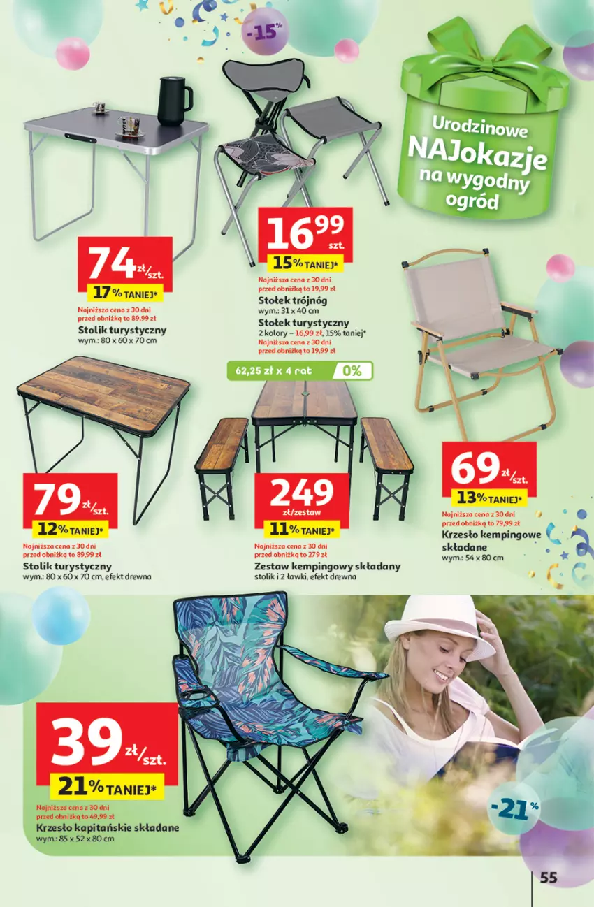 Gazetka promocyjna Auchan - Te URODZINY są NAJ Hipermarket - ważna 15.05 do 21.05.2025 - strona 59 - produkty: Krzesło, Stołek, Stolik