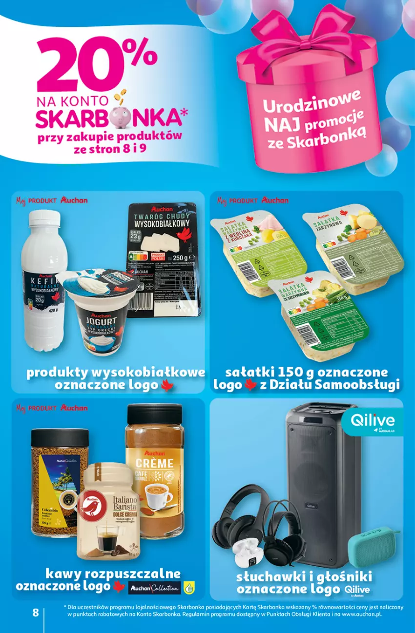 Gazetka promocyjna Auchan - Te URODZINY są NAJ Hipermarket - ważna 15.05 do 21.05.2025 - strona 8 - produkty: Sok, Twaróg, Twaróg chudy