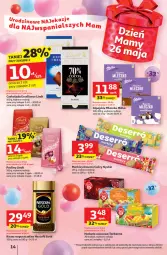 Gazetka promocyjna Auchan - Te URODZINY są NAJ Hipermarket - Gazetka - ważna od 21.05 do 21.05.2025 - strona 16 - produkty: Kawa rozpuszczalna, Ser, Praliny, Kawa, Mleczko, Czekolada, Teekanne, Deser, Herbata, Lindt, Milka, Herbata owocowa