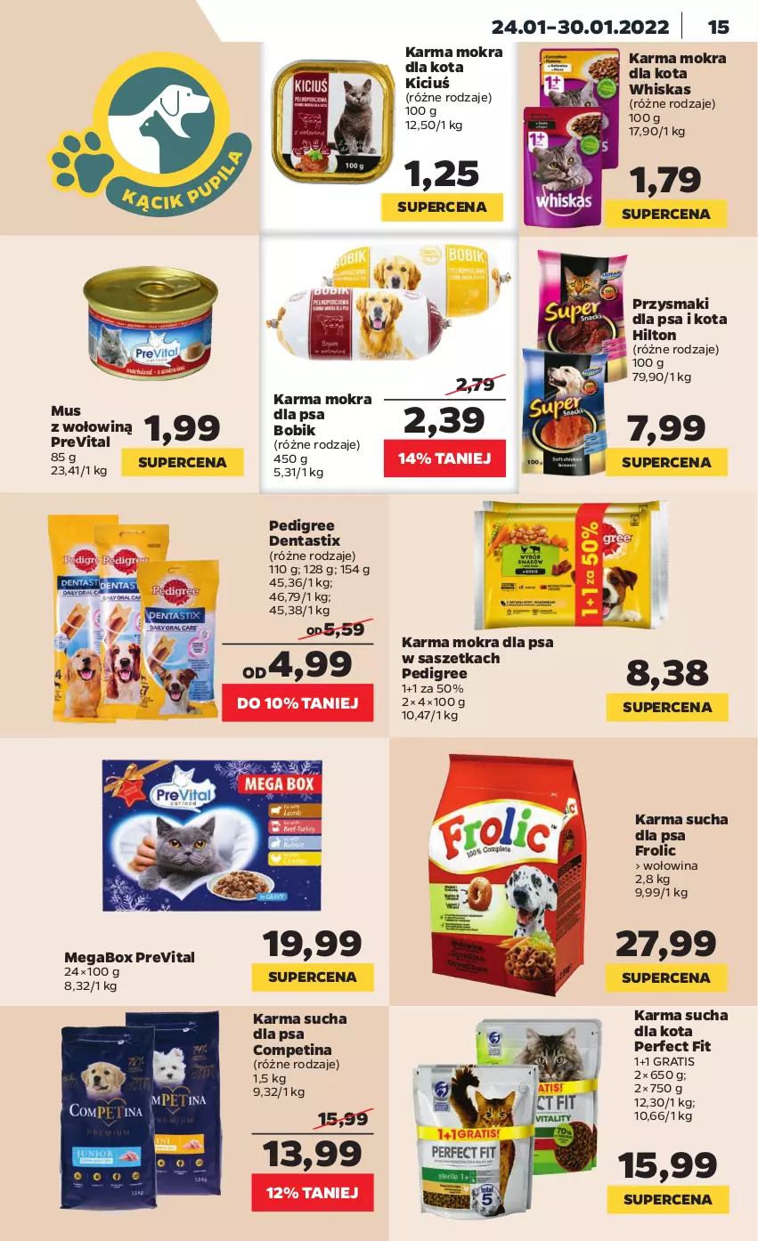 Gazetka promocyjna Netto - Gazetka spożywcza - ważna 24.01 do 30.01.2022 - strona 15 - produkty: Gra, Mus, Pedigree, Przysmaki, Whiskas, Wołowina