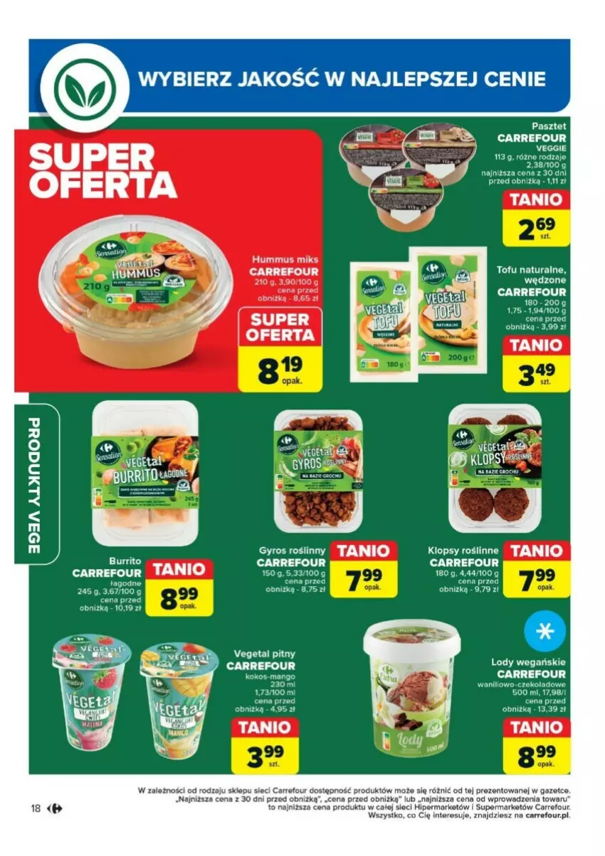 Gazetka promocyjna Carrefour - ważna 17.09 do 28.09.2024 - strona 10 - produkty: Gyros, Hummus, Lody, Mus, Pasztet, Tofu