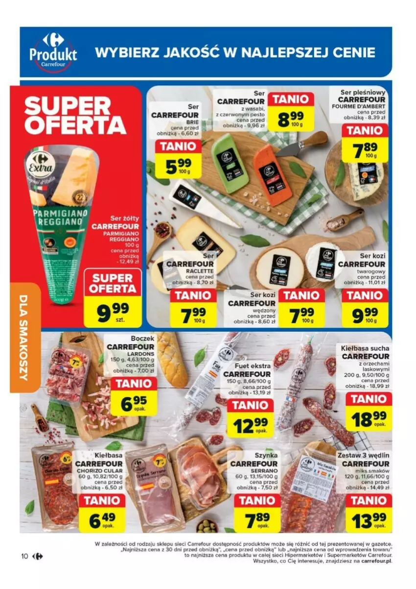 Gazetka promocyjna Carrefour - ważna 17.09 do 28.09.2024 - strona 2 - produkty: Boczek, Brie, Kiełbasa, Pesto, Ser, Ser kozi, Ser pleśniowy, Szynka, Wasa