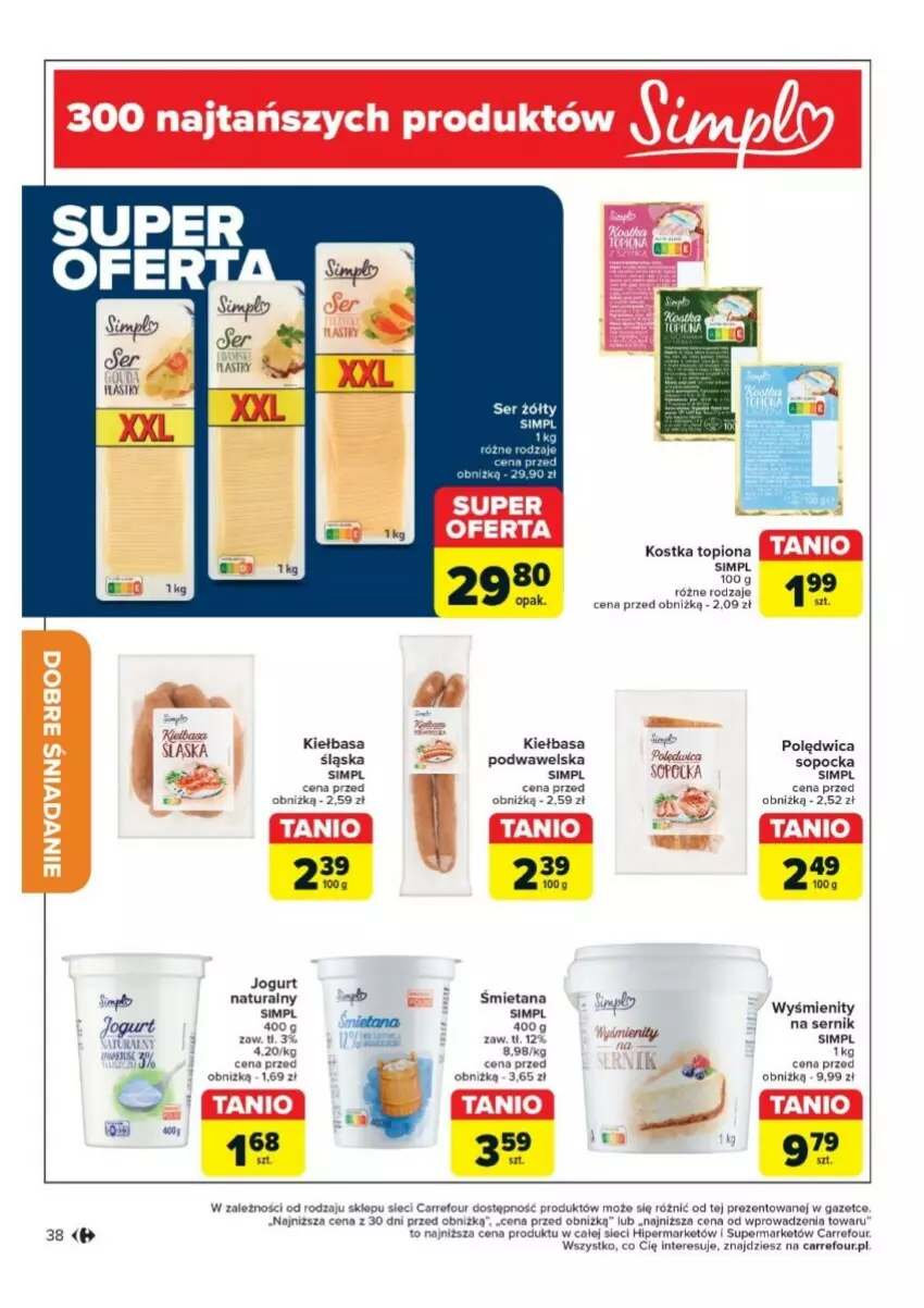 Gazetka promocyjna Carrefour - ważna 17.09 do 28.09.2024 - strona 32 - produkty: Jogurt, Kiełbasa, LG, Polędwica, Ser, Top, Wawel