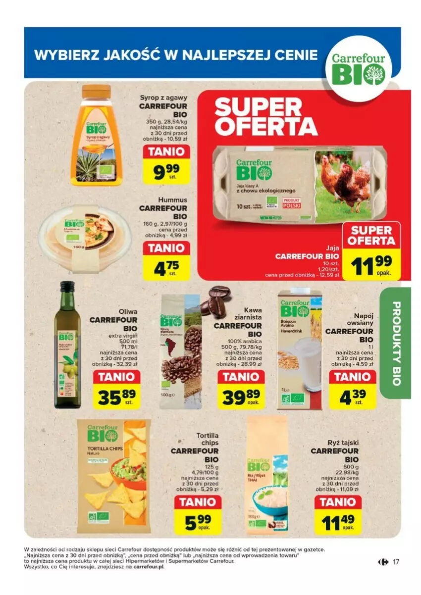 Gazetka promocyjna Carrefour - ważna 17.09 do 28.09.2024 - strona 9 - produkty: BIC, Hummus, Jaja, Mus, Napój, Oliwa, Ryż, Syrop, Tortilla