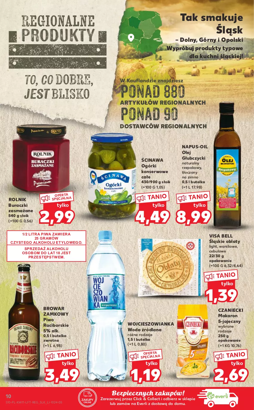 Gazetka promocyjna Kaufland - OFERTA TYGODNIA - ważna 18.03 do 24.03.2021 - strona 10 - produkty: Bell, Buraczki, Gra, LANA, Makaron, Ogórki konserwowe, Olej, Piec, Piwa, Piwo, Rolnik, Ser, Woda