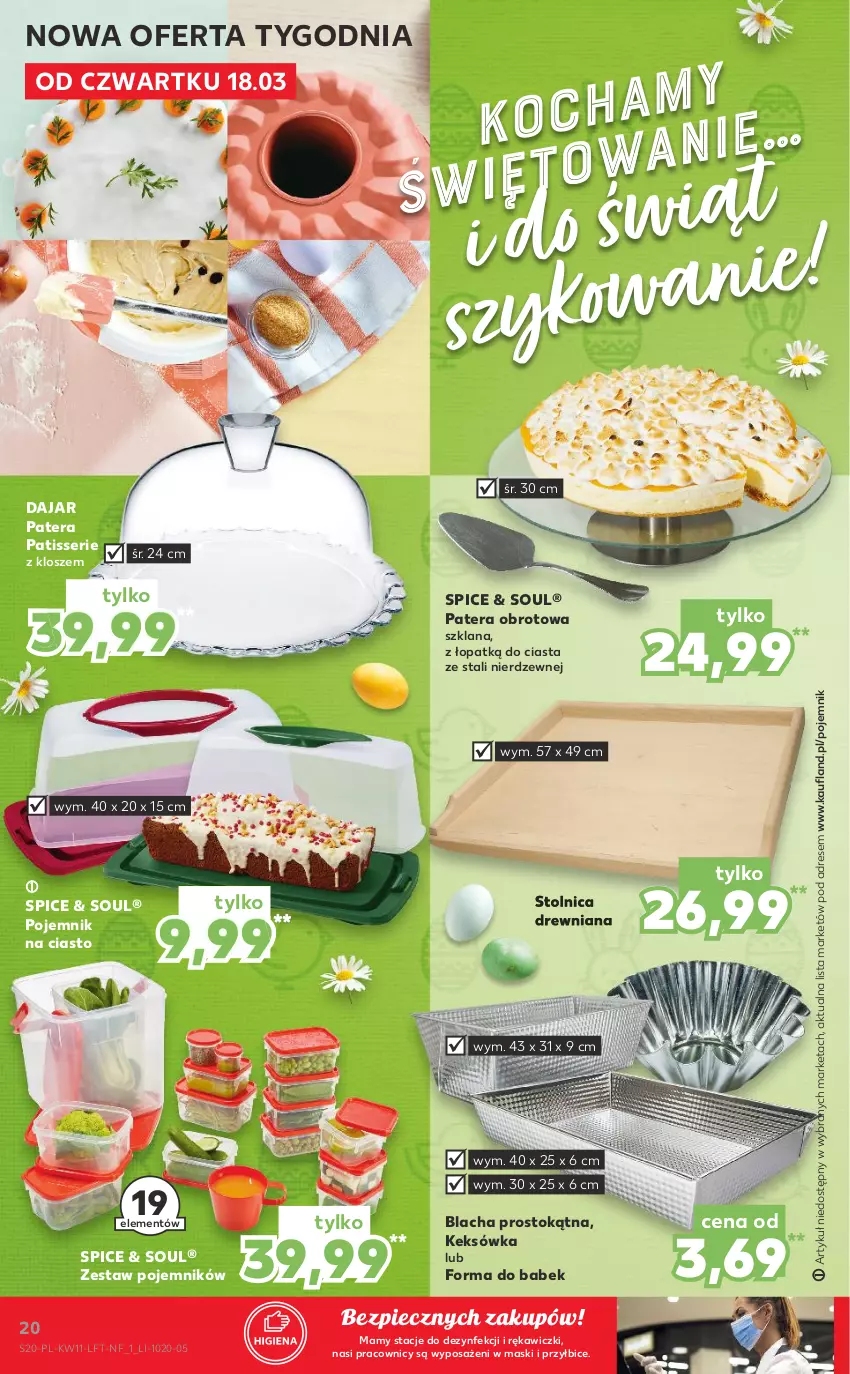 Gazetka promocyjna Kaufland - OFERTA TYGODNIA - ważna 18.03 do 24.03.2021 - strona 20 - produkty: BIC, Dres, Keksówka, LANA, Piec, Pojemnik, Pojemnik na ciasto, Ser, Stolnica, Tera