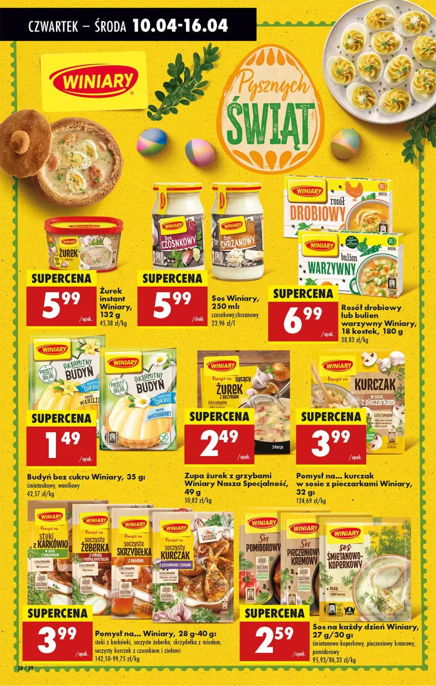 Gazetka promocyjna Biedronka - Od Czwartku - ważna 10.04 do 16.04.2025 - strona 40 - produkty: Budyń, Bulion, Chrzan, Koc, Kurczak, Lion, Piec, Pieczarka, Rosół, Rosół drobiowy, Sos, Stek, Winiary, Zupa