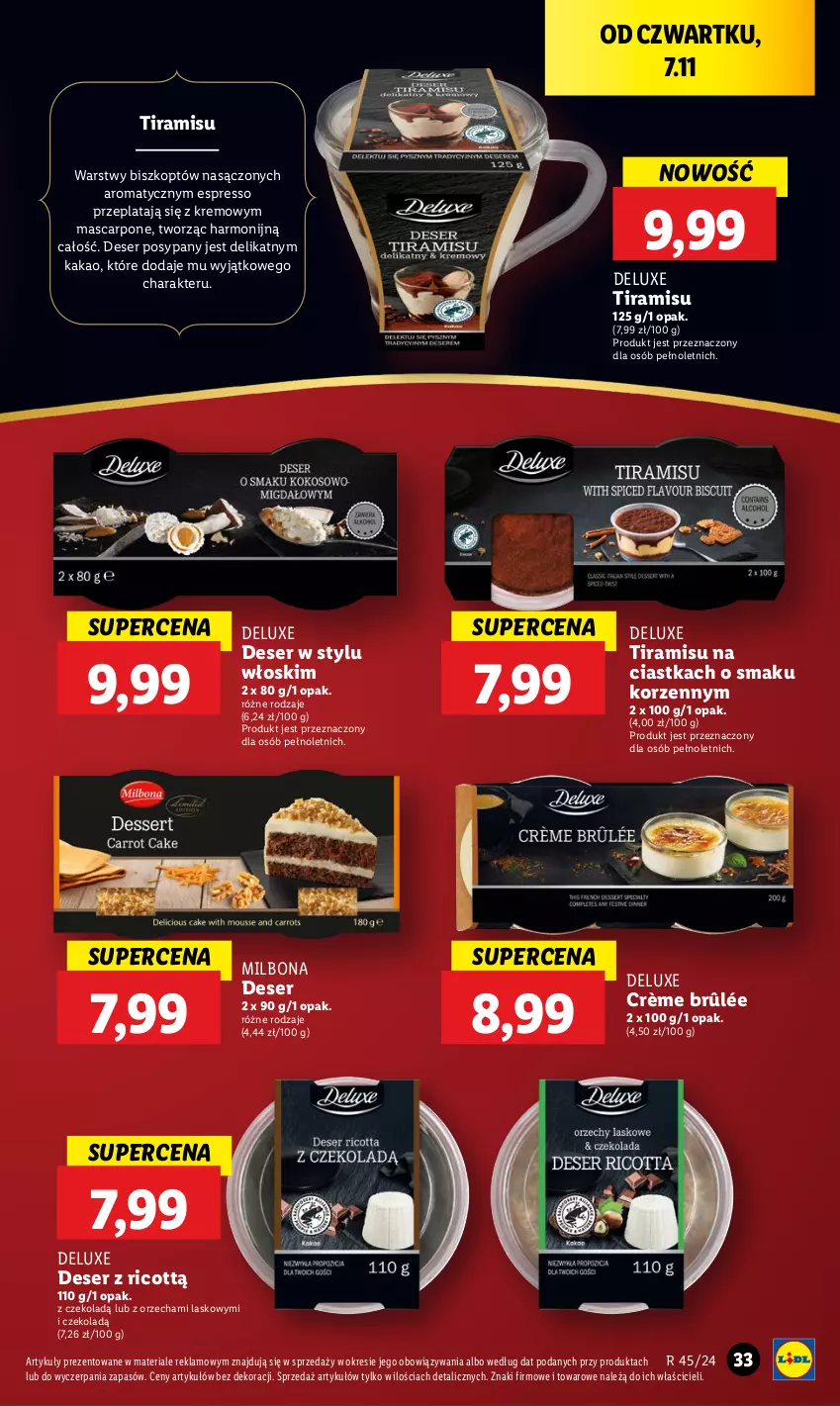 Gazetka promocyjna Lidl - GAZETKA - ważna 07.11 do 09.11.2024 - strona 35 - produkty: Ciastka, Crème brûlée, Deser, Kakao, Mascarpone, Ser